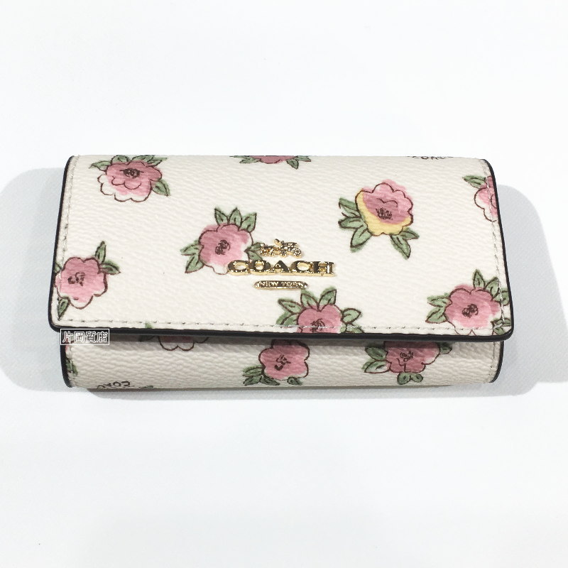 完売品‼︎coach キーケース 花柄レザー×PVCカラー - キーケース